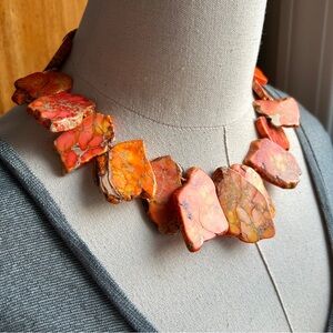 Orange Jasper & Sterling Necklace